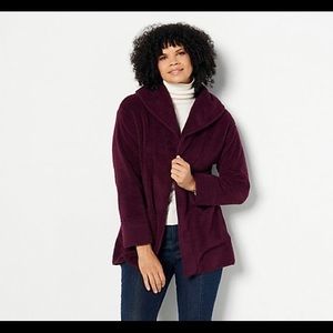 Koolaburra by Ugg Sherpa Fleece Shawl Collar Cardigan - Wine
